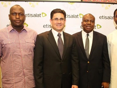 (L-r): Anthony Nebeolisa, Etisalat distribution partner (South-East), Matthew Willsher, acting chief executive officer, Etisalat Nigeria, and Ken Ogujiofor, director, Channel Sales, Etisalat Nigeria at the Etisalat Distribution Partners Conference held in Lagos, last week.